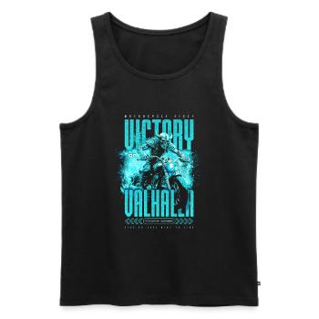 Motorcycle Norse Viking Victory Or Valhalla - Men's Premium Organic Tank Top - black - Front - Michal (187cm)