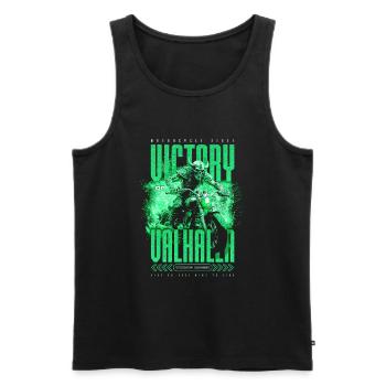 Motorrad Nordische Wikinger Sieg Oder Walhalla - Männer Premium Bio Tank Top - Schwarz - Vorne - Michal (187cm)