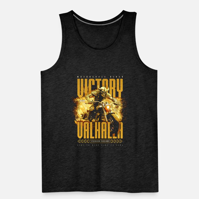 Motorrad Nordische Wikinger Sieg Oder Walhalla Männer Premium Bio Tank Top