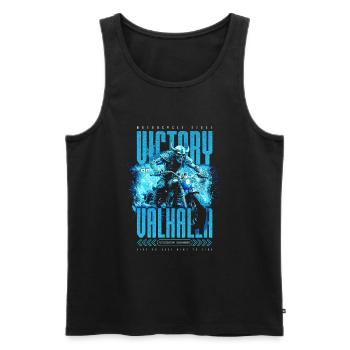 Motorrad Nordische Wikinger Sieg Oder Walhalla - Männer Premium Bio Tank Top - Schwarz - Vorne - Michal (187cm)