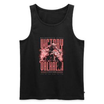 Motorcycle Norse Viking Victory Or Valhalla - Men's Premium Organic Tank Top - black - Front - Michal (187cm)