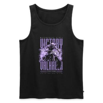 Motorcycle Norse Viking Victory Or Valhalla - Men's Premium Organic Tank Top - black - Front - Michal (187cm)
