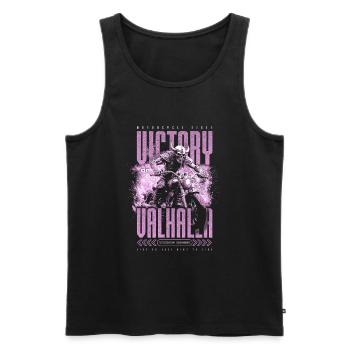 Motorrad Nordische Wikinger Sieg Oder Walhalla - Männer Premium Bio Tank Top - Schwarz - Vorne - Michal (187cm)
