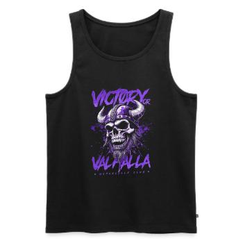 Motorrad Nordische Wikinger Sieg Oder Walhalla - Männer Premium Bio Tank Top - Schwarz - Vorne - Michal (187cm)