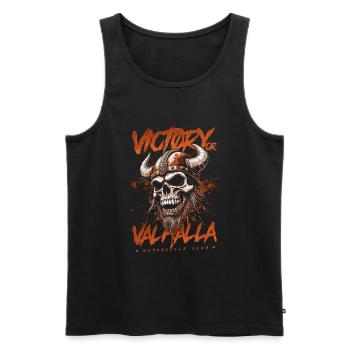 Motorcycle Norse Viking Victory Or Valhalla - Men's Premium Organic Tank Top - black - Front - Michal (187cm)