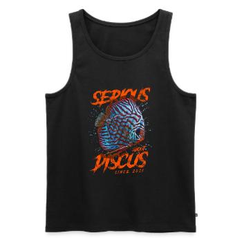 Ernsthaft mit Diskusfischen seit 2021 - Männer Premium Bio Tank Top - Schwarz - Vorne - Michal (187cm)
