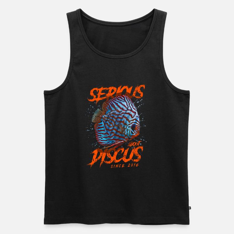 Ernsthaft mit Diskusfischen seit 2016 - Männer Premium Bio Tank Top - Schwarz
