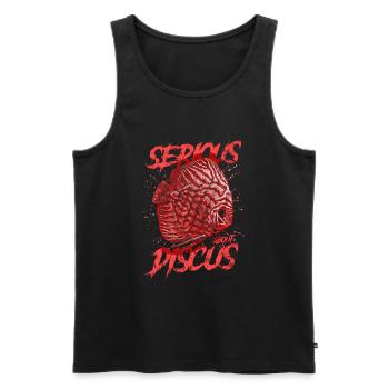 Sérieux au sujet du discus aquariophile gardien de discus - Débardeur bio Premium Homme - noir - Devant - Michal (187cm)