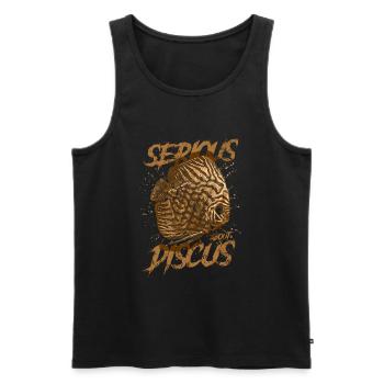 Sérieux au sujet du discus aquariophile gardien de discus - Débardeur bio Premium Homme - noir - Devant - Michal (187cm)