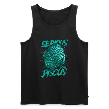 Sérieux au sujet du discus aquariophile gardien de discus - Débardeur bio Premium Homme - noir - Devant - Michal (187cm)