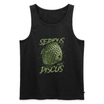 Sérieux au sujet du discus aquariophile gardien de discus - Débardeur bio Premium Homme - noir - Devant - Michal (187cm)