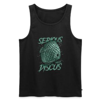 Sérieux au sujet du discus aquariophile gardien de discus - Débardeur bio Premium Homme - noir - Devant - Michal (187cm)
