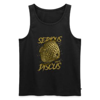 Sérieux au sujet du discus aquariophile gardien de discus - Débardeur bio Premium Homme - noir - Devant - Michal (187cm)