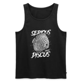 Sérieux au sujet du discus aquariophile gardien de discus - Débardeur bio Premium Homme - noir - Devant - Michal (187cm)