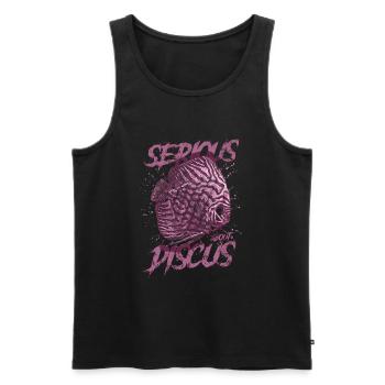 Sérieux au sujet du discus aquariophile gardien de discus - Débardeur bio Premium Homme - noir - Devant - Michal (187cm)