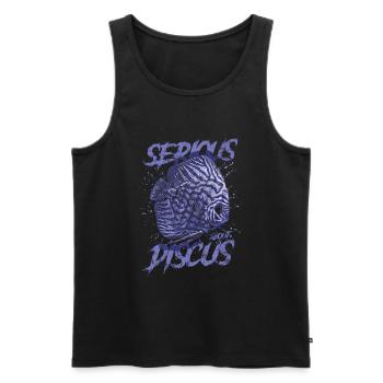 Sérieux au sujet du discus aquariophile gardien de discus - Débardeur bio Premium Homme - noir - Devant - Michal (187cm)
