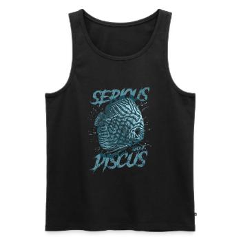 Sérieux au sujet du discus aquariophile gardien de discus - Débardeur bio Premium Homme - noir - Devant - Michal (187cm)