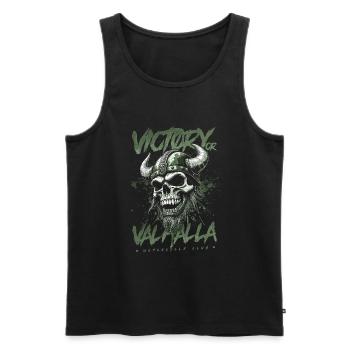 Motorrad Nordische Wikinger Sieg Oder Walhalla - Männer Premium Bio Tank Top - Schwarz - Vorne - Michal (187cm)