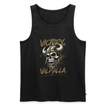 Motorrad Nordische Wikinger Sieg Oder Walhalla - Männer Premium Bio Tank Top - Schwarz - Vorne - Michal (187cm)