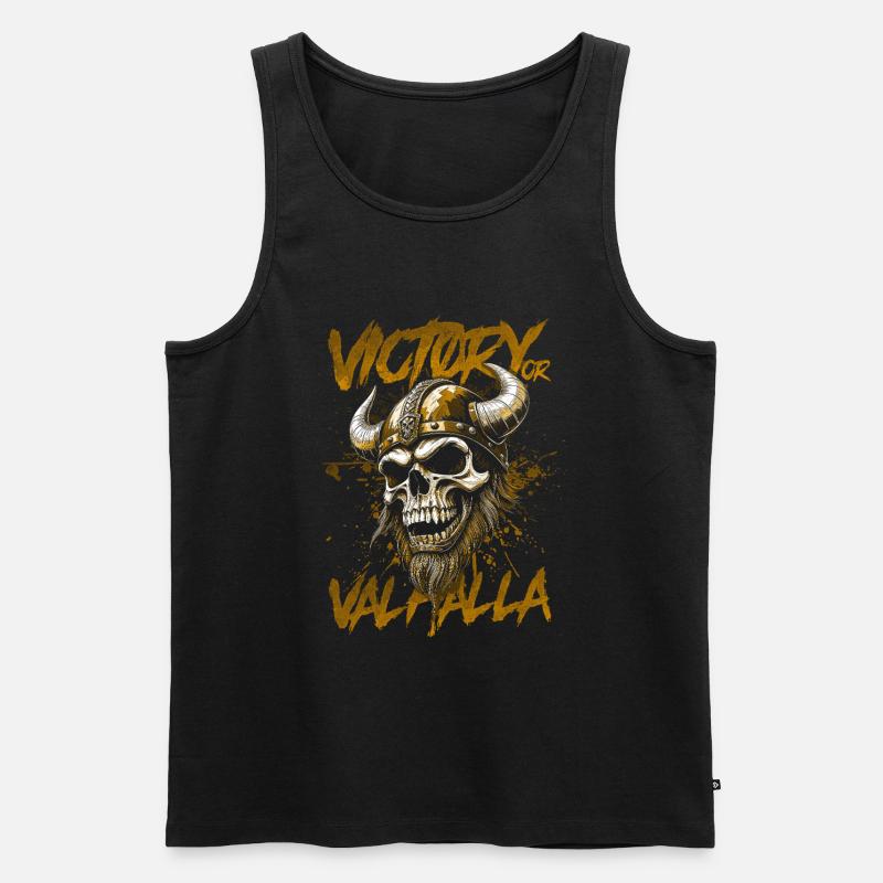 Nordischer Wikingersieg oder Walhalla - Männer Premium Bio Tank Top - Schwarz