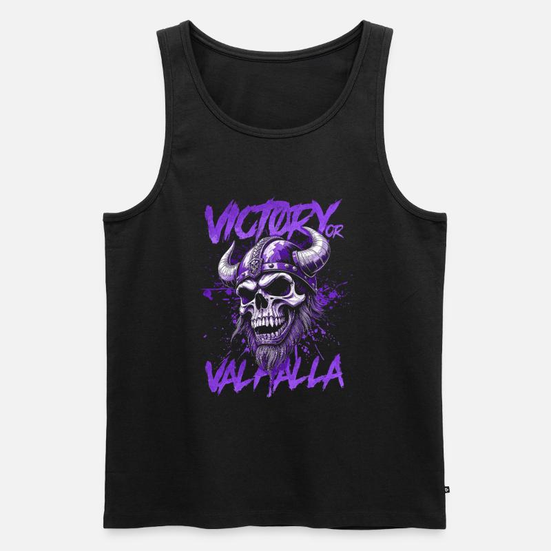 Nordischer Wikingersieg oder Walhalla - Männer Premium Bio Tank Top - Schwarz