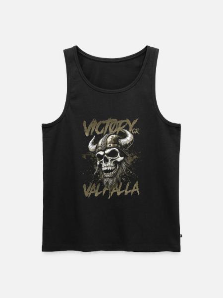Nordischer Wikingersieg oder Walhalla - Männer Premium Bio Tank Top - Schwarz