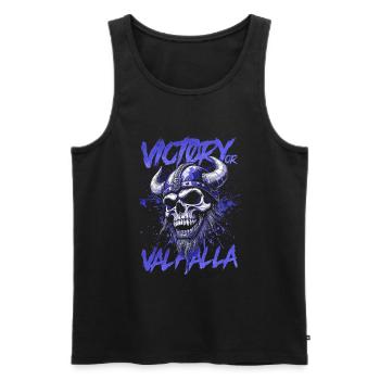 Norse Viking Victory Or Valhalla - Men's Premium Organic Tank Top - black - Front - Michal (187cm)