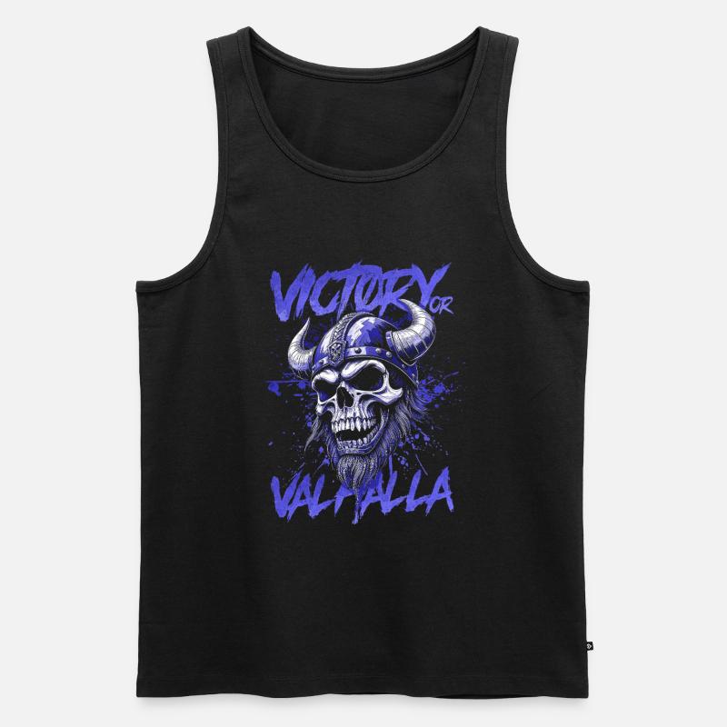 Nordischer Wikingersieg oder Walhalla - Männer Premium Bio Tank Top - Schwarz