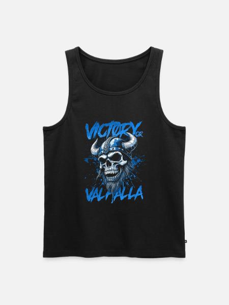 Nordischer Wikingersieg oder Walhalla - Männer Premium Bio Tank Top - Schwarz