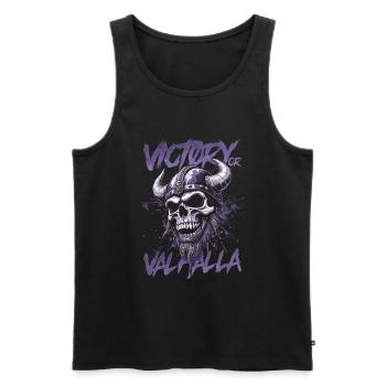 Norse Viking Victory Or Valhalla - Men's Premium Organic Tank Top - black - Front - Michal (187cm)