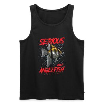 Ernsthaft in Sachen Diskusfisch seit 2005 - Männer Premium Bio Tank Top - Schwarz - Vorne - AI Model Male 178 light (178cm)