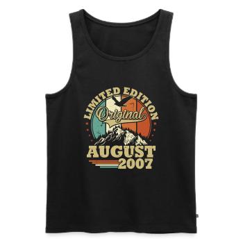 Original August 2007 Vintage Birthday Gift - Men's Premium Organic Tank Top - black - Front - Michal (187cm)