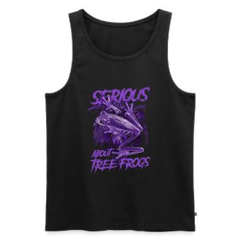 Sérieux au sujet des grenouilles arboricoles aux yeux rouges Gardien d’amphibiens - Débardeur bio Premium Homme - noir - Devant - Michal (187cm)