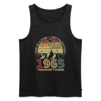 Vintage September 1965 Retro Geburtstagsgeschenk - Männer Premium Bio Tank Top - Schwarz - Vorne - Michal (187cm)