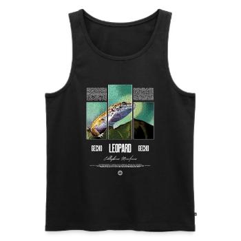 Leopard Gecko Reptile Keeper Streetwear - Men's Premium Organic Tank Top - black - Front - AI Model Male 178 light (178cm)