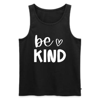 Be Kind - Men's Premium Organic Tank Top - black - Front - AI Model Male 178 light (178cm)