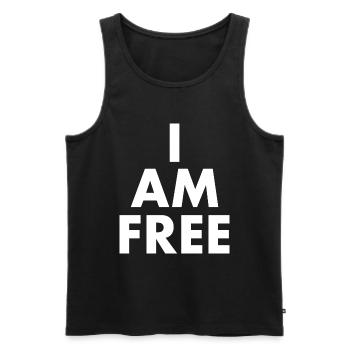 I am free - Débardeur bio Premium Homme - noir - Devant - Michal (187cm)