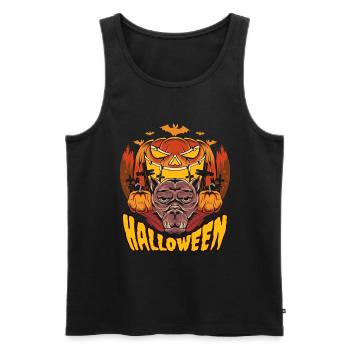 Halloween Pumpkin Horror - Men's Premium Organic Tank Top - black - Front - Michal (187cm)