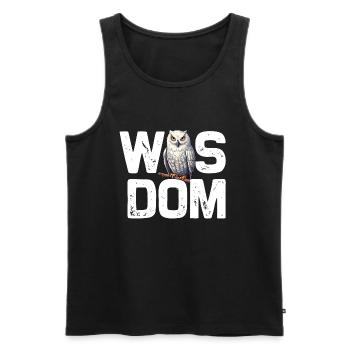 Owl Snowy Owl Barn Owl Owl Motif - Men's Premium Organic Tank Top - black - Front - AI Model Male 178 light (178cm)