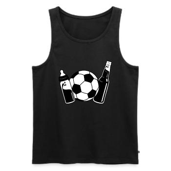 Premier biberon de football papa fils de la fête des pères - Débardeur bio Premium Homme - noir - Devant - Michal (187cm)