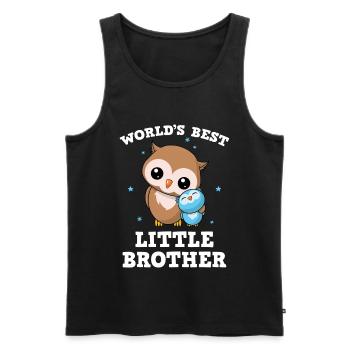 World's Best Little Brother - Kleiner Bruder Eulen - Männer Premium Bio Tank Top - Schwarz - Vorne - Michal (187cm)
