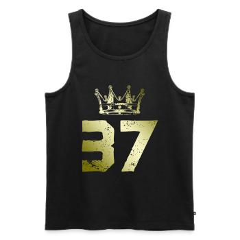 37 Couronne numérique - Débardeur bio Premium Homme - noir - Devant - Michal (187cm)