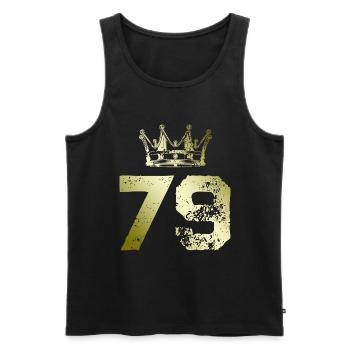 79 Couronne numérique - Débardeur bio Premium Homme - noir - Devant - Michal (187cm)