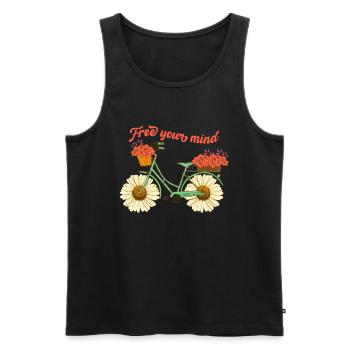 Free your mind - Men's Premium Organic Tank Top - black - Front - AI Model Male 178 light (178cm)