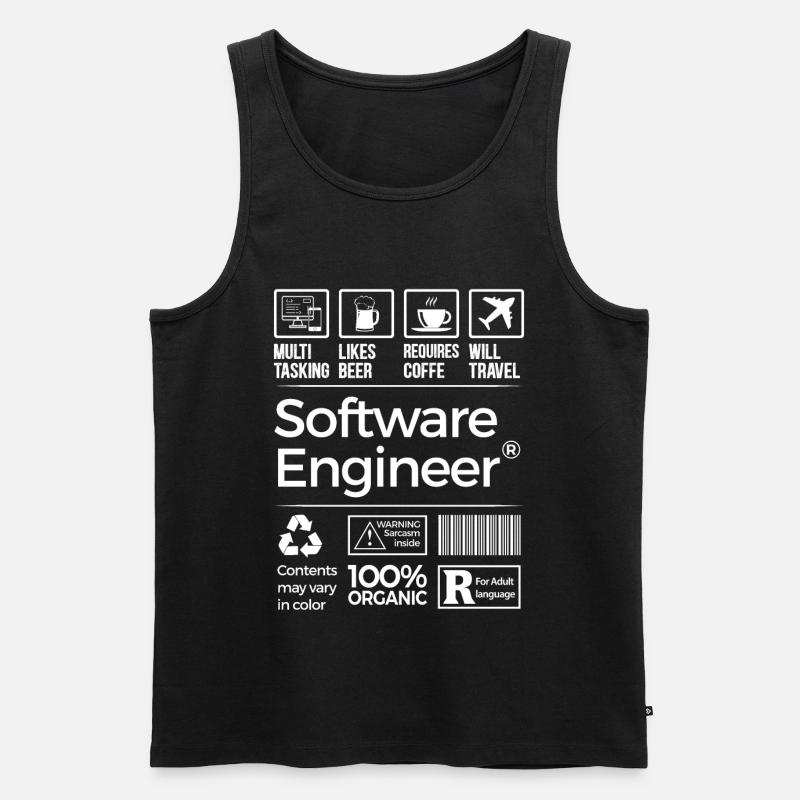 Geek: Software Engineer - Männer Premium Bio Tank Top - Schwarz