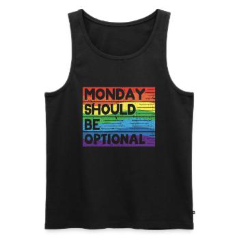 Monday should be optional Vintage Regenbogen - Männer Premium Bio Tank Top - Schwarz - Vorne - AI Model Male 178 light (178cm)