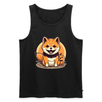 Halloween Design Shiba Inu Design - Men's Premium Organic Tank Top - black - Front - AI Model Male 178 light (178cm)