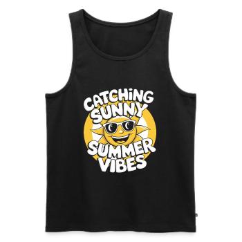 Sunny Summer Moments Vibes Summer Sun - Men's Premium Organic Tank Top - black - Front - AI Model Male 178 light (178cm)