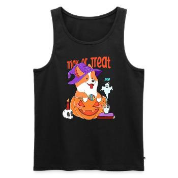 Corgi Halloween - Men's Premium Organic Tank Top - black - Front - Michal (187cm)