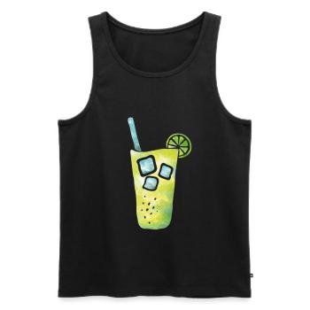 kühles Getränke mit Zitrone - Männer Premium Bio Tank Top - Schwarz - Vorne - Michal (187cm)